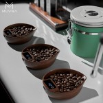 Pesador de grãos de café MUVNA, bandeja de exibição de pesagem de café expresso, balança eletrônica de fabricação manual de nogueira/precisa a 0,1g profissional