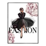 Moda mulher perfume poster imprime fotos flor rosa sexy lábio compõem meninas arte da parede pinturas em tela para sala nórdica dez