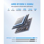 Zippc mini pc amd ryzen 5 3500u 16gb ddr4 500gb ssd nvme wifi5 bt4.2 windows 11 display triplo desktop diy gamer computador