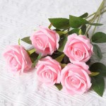 1/5/10/20 pçs rosas flores artificiais rosa ramo de flor rosas vermelhas artificiais realista rosa falsa para decoração de casa de casamento