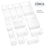 Conjunto de caixa de armazenamento de gaveta visual de 25 peças compartimento transparente multifuncional desktop embutido caixa de armazenamento de artigos diversos de papelaria