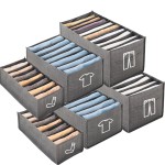    Armários organizador de roupas dobrável caixa de armazenamento jeans armário gaveta organizador com alças organização de armazenamento de guarda-roupa