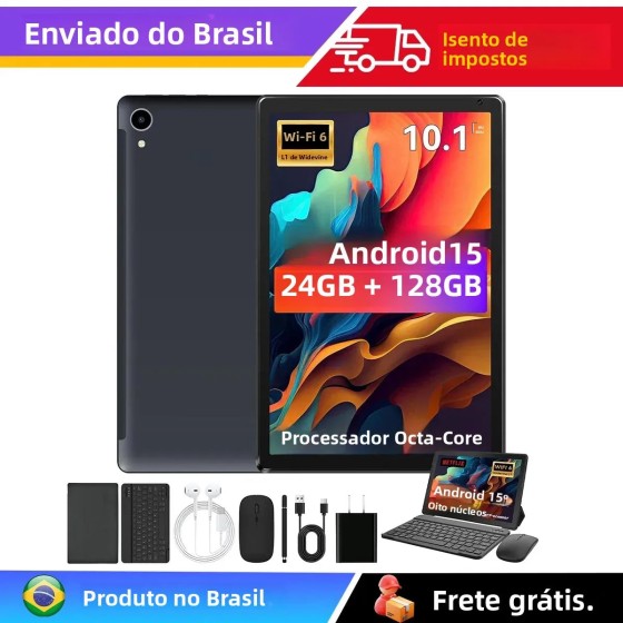 10 Polegada android 15 tablet 8 núcleo tablets 24(4 +20)gb + 128gb 1tb expansão wifi6 5mp + 8mp stylus teclado mouse fone de ouvido pc pad conjunto