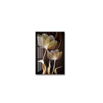 3 pçs preto e dourado flor arte da parede pintura em tela para sala de estar decoração moderna abstrata cartazes decoração casa