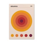 Abstrato laranja bauhaus cartaz geométrico pop art nascer do sol & bicicleta impressões de arte da parede para sala estar moderna dormitório decoração casa