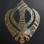 Feito à mão sikh khanda e ek onkar mandala metal arte da parede conjunto de dois decoração de casa espiritual para gurudwara yoga estúdios sikhism presente