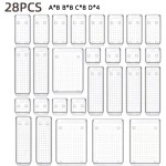 Conjunto de caixa de armazenamento de gaveta visual de 25 peças compartimento transparente multifuncional desktop embutido caixa de armazenamento de artigos diversos de papelaria