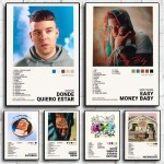 Nordic pop rapper quevedo cartaz estética mora feid eladio carrion rauw alejandroo álbum de música impressão em tela arte da parede decoração do quarto