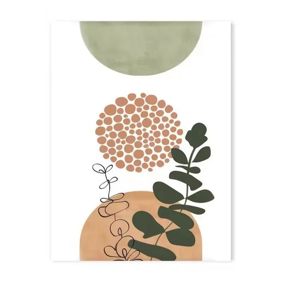3 pçs moderno boho forma abstrata planta cartaz impressão meados do século estilo boêmio geometria arte botânica pintura decoração da parede imagem