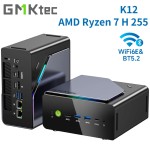 GMKtec K12 Gaming Mini PC AMD Ryzen 7 H 255 (atualizado 8745HS) Mini computadores desktop Radeon 780M WiFi 6E/BT5.2, USB-C, Barebone