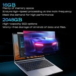 Laptop com moldura fina de 14,1" Intel N3700 16GB RAM 1TB SSD Win11 Notebook leve para entretenimento de escritório