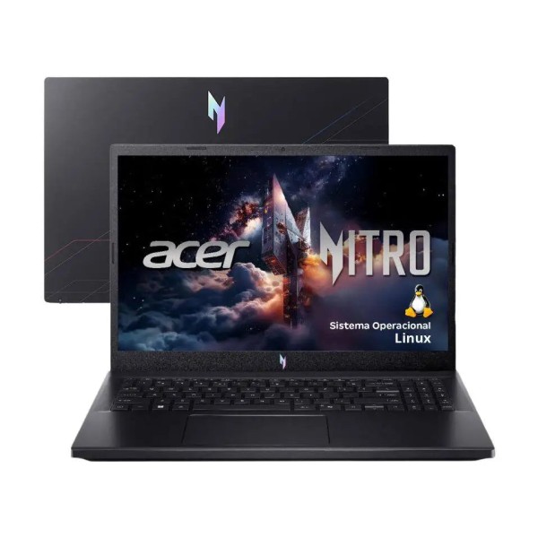 Notebook Gamer Acer Nitro V15 Intel Core i5 512GB SSD 16GB RAM 15.6” Full HD 165Hz IPS NVIDIA RTX 4050 6GB Linux ANV15-52-52XM