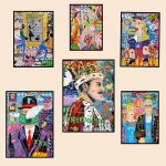 Mona lisa graffiti arte da parede cartaz a criação de adam street impressões de arte em tela picasso arte abstrata imagem pintura em tela