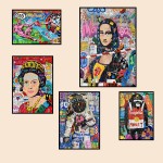 Mona lisa graffiti arte da parede cartaz a criação de adam street impressões de arte em tela picasso arte abstrata imagem pintura em tela