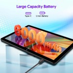 BAKEN Global Edition tablet PC de 10 polegadas, sistema Android 15, processador quad-core, 12 GB + 64 GB, suporta expansão de 1 TB, WiFi, 6000 mAh