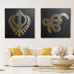 Feito à mão sikh khanda e ek onkar mandala metal arte da parede conjunto de dois decoração de casa espiritual para gurudwara yoga estúdios sikhism presente