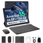 10 Polegada tablet android 15 a523 8 núcleo comprimidos 24gb + 128gb 1tb expansão wifi 6 5mp + 8mp stylus teclado mouse fone de ouvido pc pad conjunto