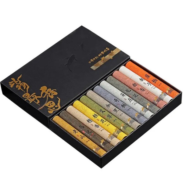 12 tipos de bastões de incenso perfumados, adequados para casa, fragrância duradoura para ioga;