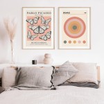 Conjunto de exposição vintage de 12 impressões, arte de parede, mercado de flores, matisse bauhaus, pôster abstrato, pintura em tela, decoração nórdica de casa
