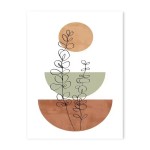 3 pçs moderno boho forma abstrata planta cartaz impressão meados do século estilo boêmio geometria arte botânica pintura decoração da parede imagem