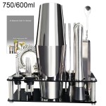 13-22Pcs 750ml 600ml Boston Cocktail Shaker Bar Ferramentas Wine Mixer Set Kit Bartender Ferramenta Cocktail Shaker com Titular
