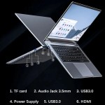 Laptop com moldura fina de 14,1" Intel N3700 16GB RAM 1TB SSD Win11 Notebook leve para entretenimento de escritório