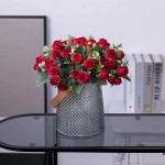 10 cabeças flor artificial seda rosa branco eucalipto folhas peônia buquê flor falsa para mesa de casamento festa vaso decoração de casa