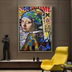 A criação de adão graffiti arte pintura em tela van gogh rua arte da parede cartaz anjos moda lona graffiti arte pintura