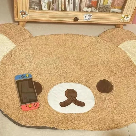 Kaji urso rilakkuma tapete relaxado urso dos desenhos animados bonito coreia tapete quarto macio pelúcia tapete de cabeceira casa quarto