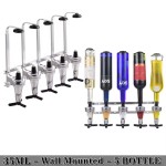 Dispensador de licor de parede, 4/5/6 garrafas, suporte de mordomo de barra para bebidas de álcool, bebidas de uísque, 4-6 tiros, suporte de dispensador de vinho