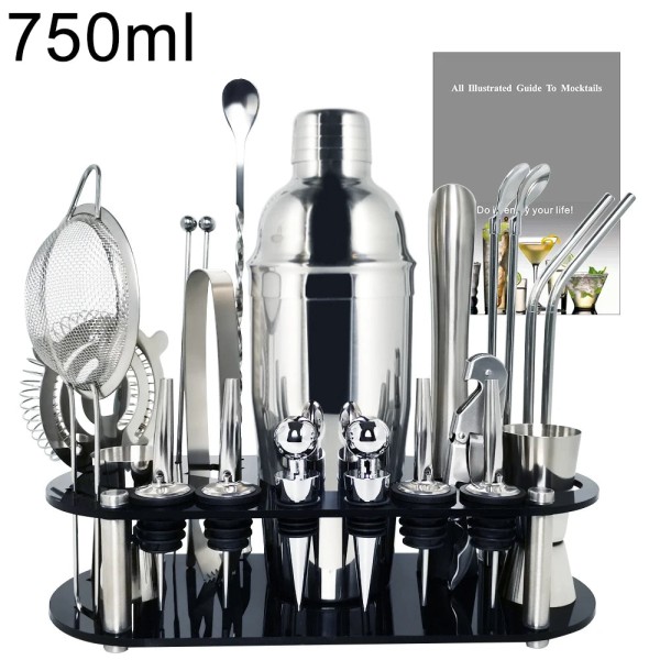 13-22Pcs 750ml 600ml Boston Cocktail Shaker Bar Ferramentas Wine Mixer Set Kit Bartender Ferramenta Cocktail Shaker com Titular