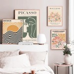 Conjunto de exposição vintage de 12 impressões, arte de parede, mercado de flores, matisse bauhaus, pôster abstrato, pintura em tela, decoração nórdica de casa