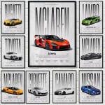 Carros famosos modernos w16 750s pintura em tela arte da parede moda luxo esportes carro cartaz impressões para sala de estar decoração casa presente