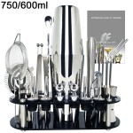 13-22Pcs 750ml 600ml Boston Cocktail Shaker Bar Ferramentas Wine Mixer Set Kit Bartender Ferramenta Cocktail Shaker com Titular