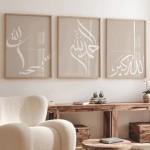 3 pçs/set islâmico dhikr tasbih caligrafia árabe impressões de arte da parede pintura em tela cartaz fotos para sala estar decoração casa